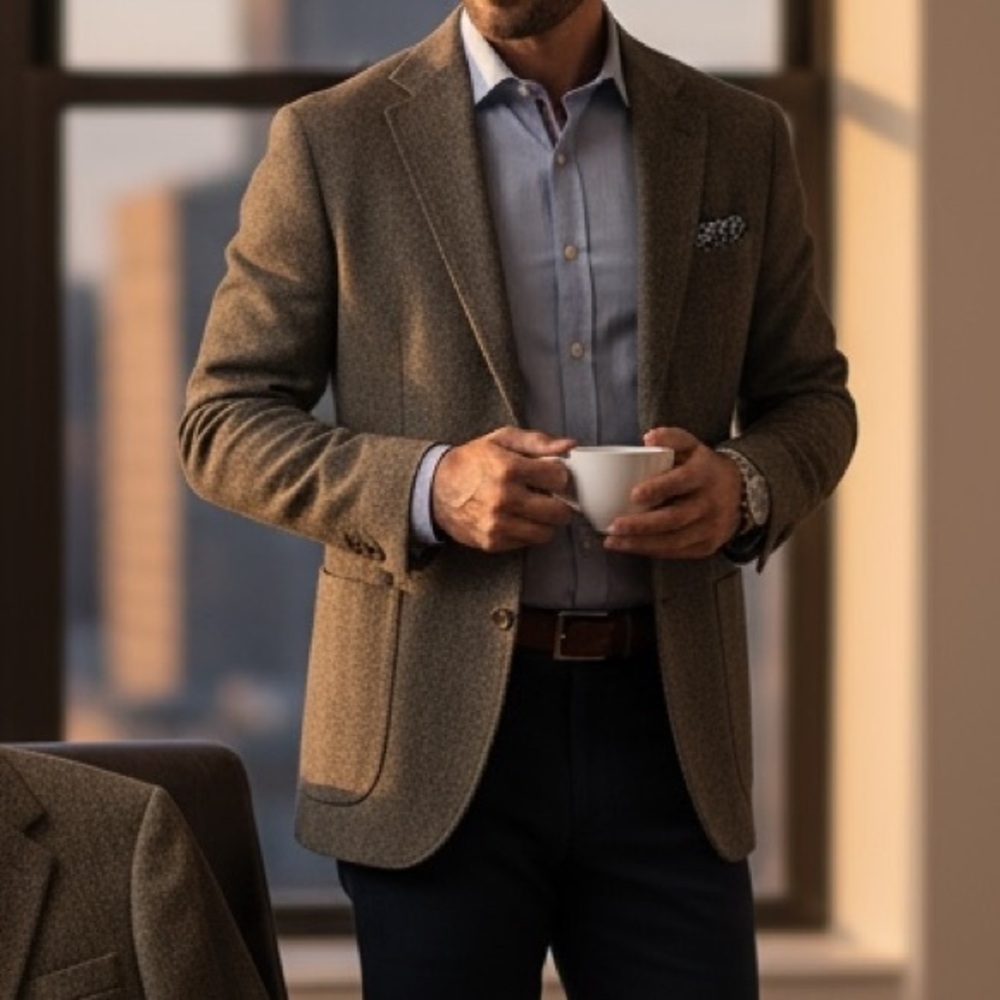 Ron Chereskin Elegant Men's Brown Blazer